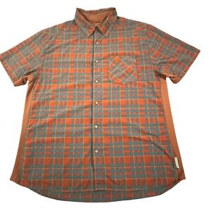 Club Ride Men's Large Detour Plaid Button Up Shirt Cycling Casual